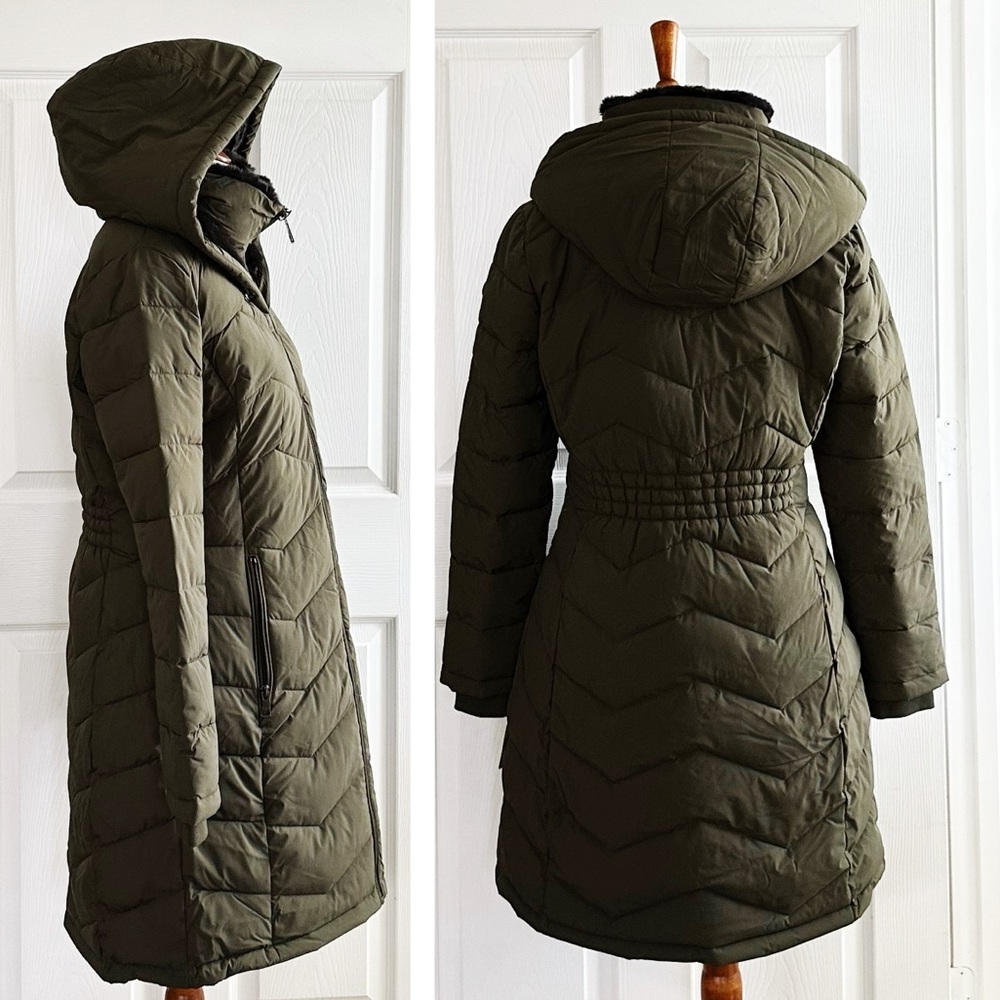 Andrew Mark Women's Olive Hooded Puffer Coat - Picture 7 of 7